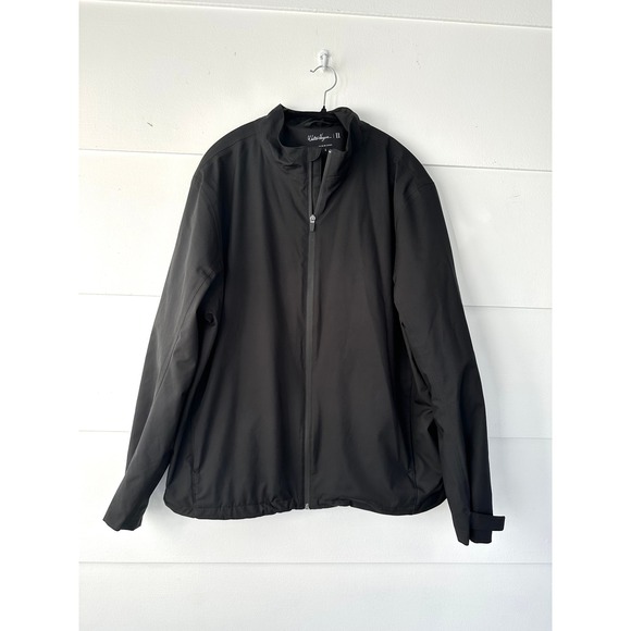 Walter Hagen 11 Mens Large Full zip rain jacket black golf athletic lightweight - Picture 1 of 9